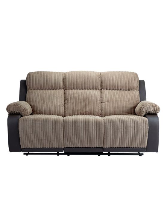 Bradley 3 Seater Fabric Recliner Sofa - Natural