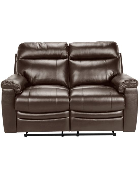 Paolo 2 Seater Manual Recliner Sofa - Brown
