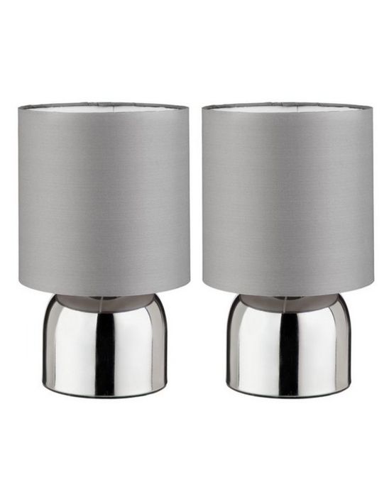 Pair of Touch Table Lamps - Flint Grey