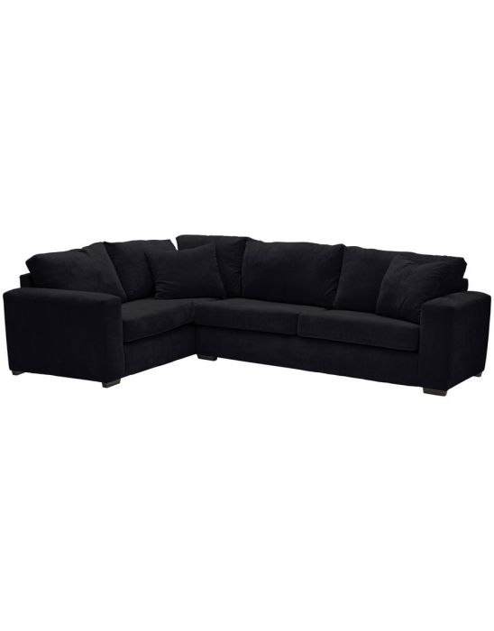 Eton Left Corner Fabric Sofa - Black