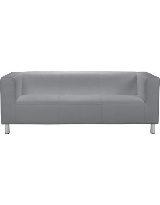 Moda 3 Seater Faux Leather Sofa - Grey