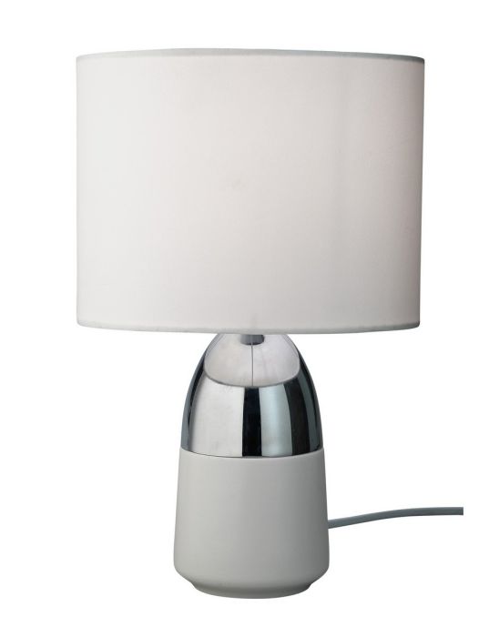 Duno Touch Table Lamp - Chrome & White
