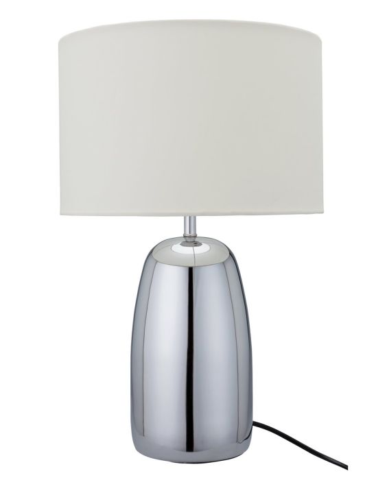 Largo Chrome Touch Table Lamp - Cream