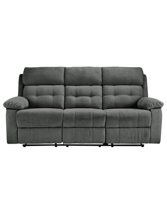 June 3 Seater Fabric Recliner Sofa - Charcoal