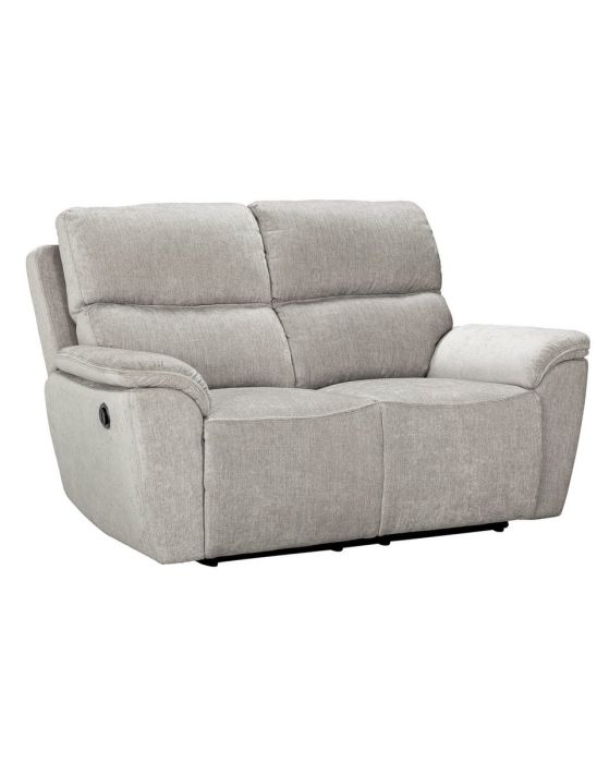 Sandy 2 Seater Fabric Power Recliner Sofa -Silver