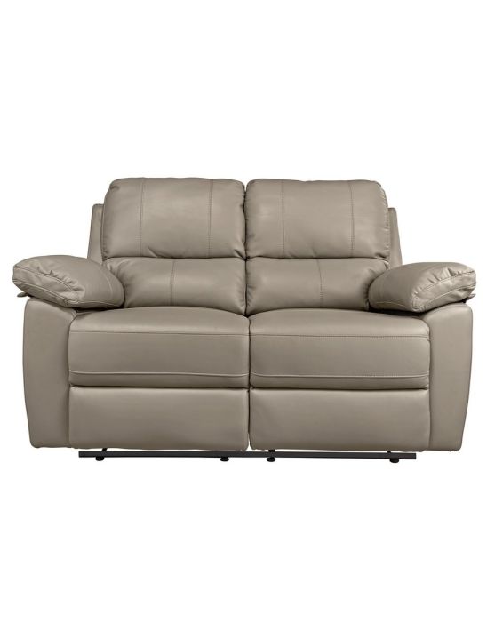 Toby 2 Seater Faux Leather Recliner Sofa - Grey