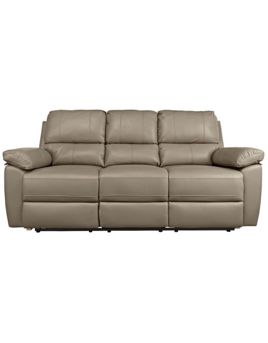 Toby 3 Seater Faux Leather Recliner Sofa - Grey