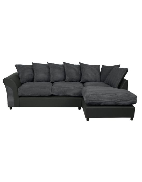 Harry Large Right Corner Fabric Sofa - Charcoal