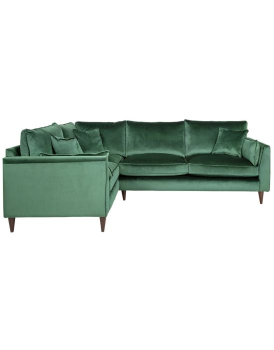 Hector Left Corner Velvet Sofa - Green