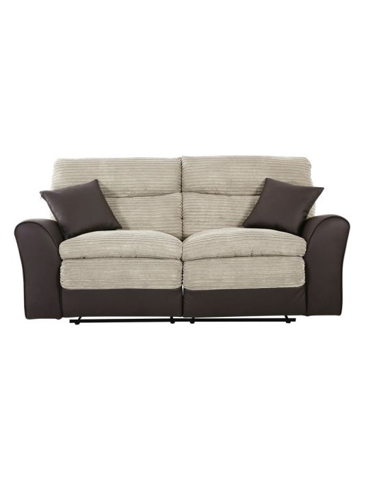 Harry 3 Seater Fabric Recliner Sofa - Natural
