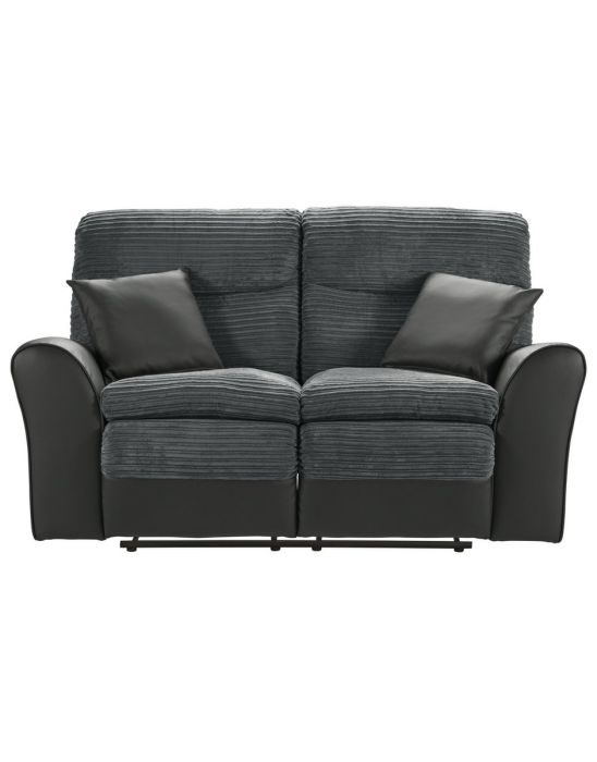 Harry 2 Seater Fabric Recliner Sofa - Charcoal