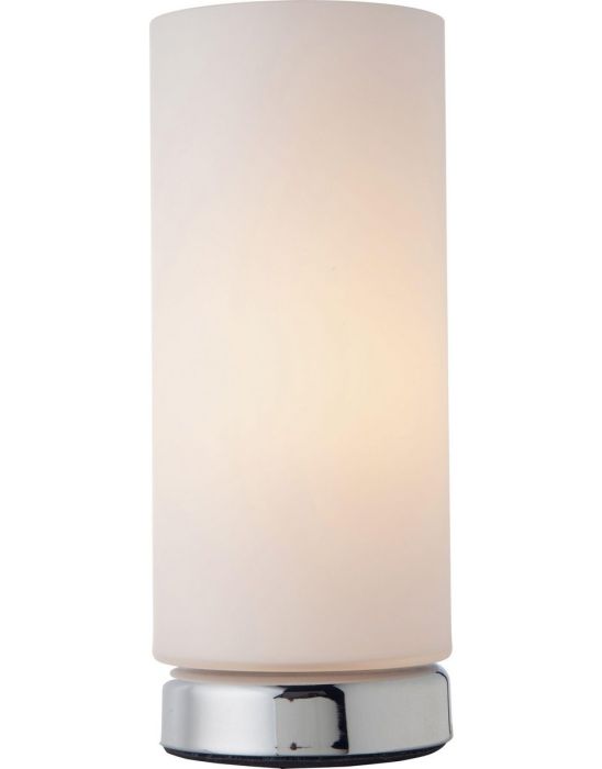 Opal Glass Touch Table Lamp - Chrome