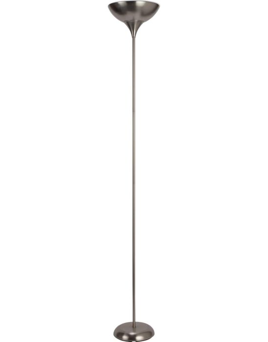 Torchiere Uplighter Floor Lamp - Brushed Chrome