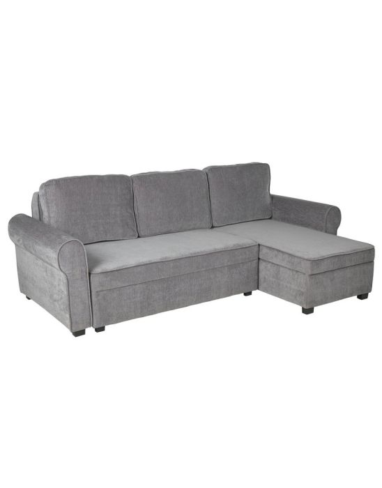 Addie Reversible Corner Fabric Sofa - Grey