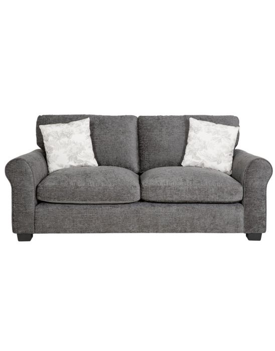 Tammy 3 Seater Fabric Sofa - Charcoal