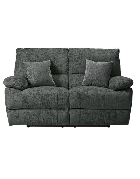 Carmilla 2 Seater Fabric Recliner Sofa - Charcoal