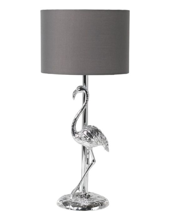 Palm Luxe Flamingo Table Lamp - Chrome