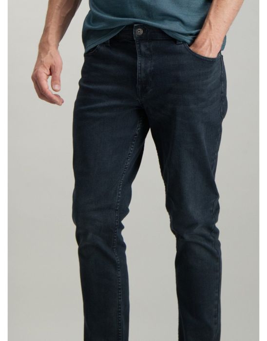 Black With Blue Tint Denim Skinny Fit Jeans With Stretch