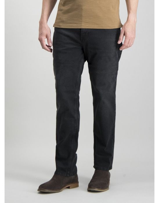 Charcoal Grey Denim Straight Fit Jeans With Stretch
