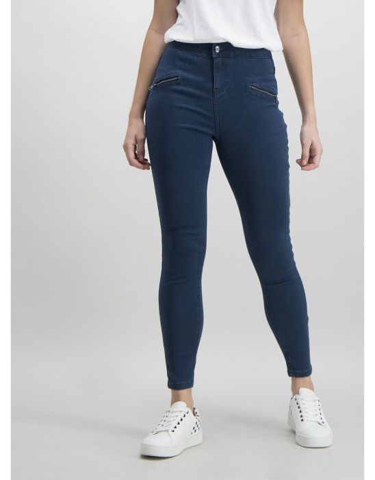 Online Only Blue Zip Detail Skinny Jeans