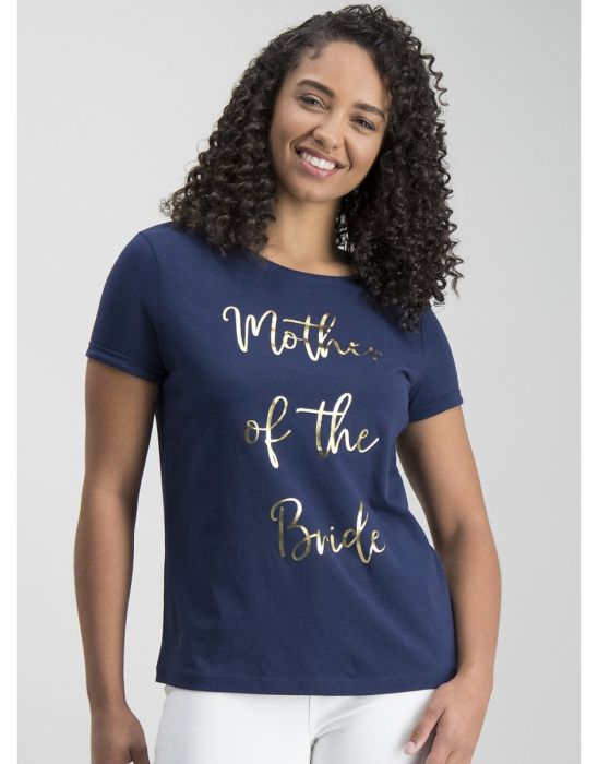 Navy &#x27;Mother Of The Bride&#x27; T-Shirt