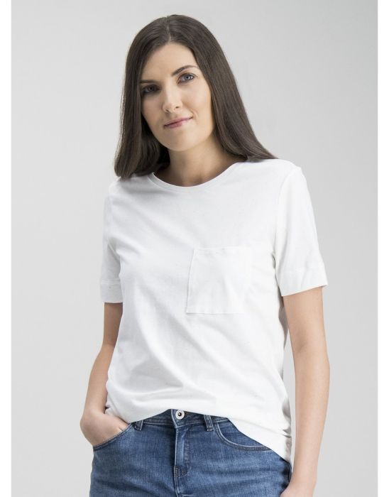 Cream Neppy Pocket T-Shirt