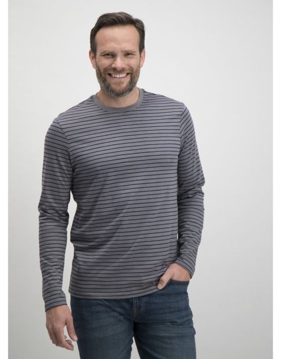 Grey Stripe Long Sleeve T-Shirt