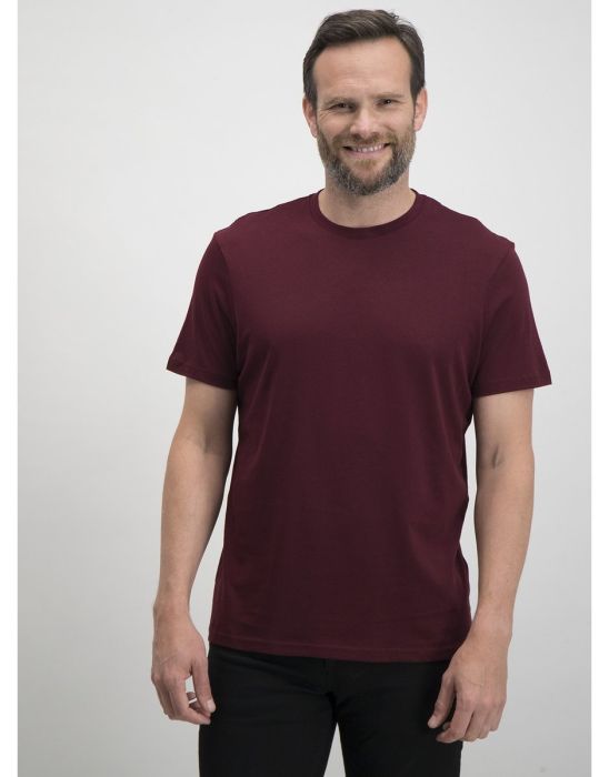 Claret Red Relaxed Fit Plain T-Shirt