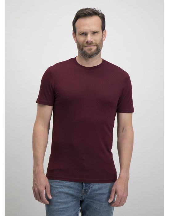Claret Red Slim Fit Plain T-Shirt